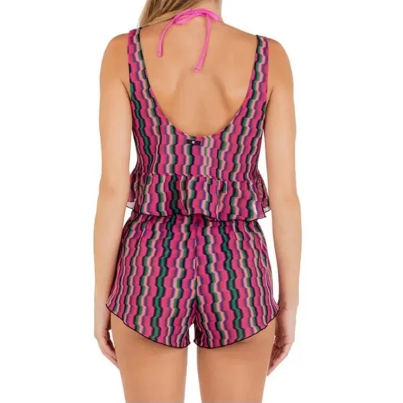 ✨️HURLEY BRAND NEW ZUMBA STRIPE BEACH TANK & PANT SIZE XL